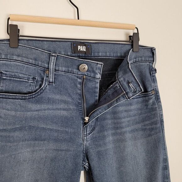 Paige Size 30x32 Federal Slim Straight Jeans Stretch Lopez Blue - Picture 8 of 12